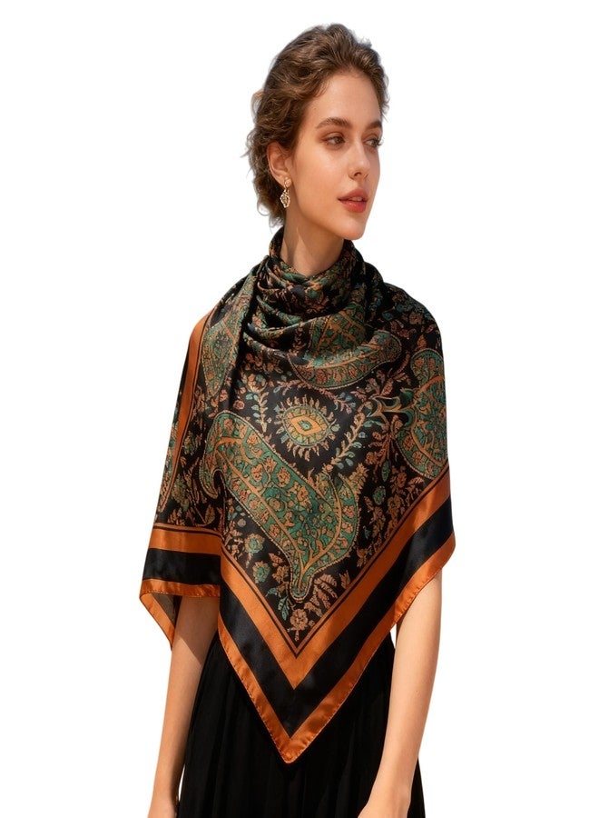 كي-اليوون وشاح مربع كبير من الحرير من كي-إليون، 43 بوصة، وشاح أنيق، وشاح لف الشعر بملمس الحرير، وشاح للنوم ليلاً (VB06) - Image 1