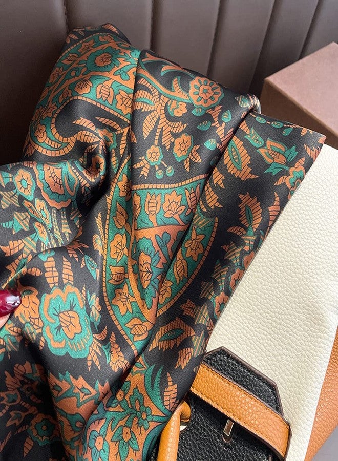 كي-اليوون وشاح مربع كبير من الحرير من كي-إليون، 43 بوصة، وشاح أنيق، وشاح لف الشعر بملمس الحرير، وشاح للنوم ليلاً (VB06) - Image 5