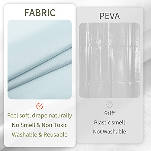 ALYVIA SPRING Extra Long Fabric Shower Curtain Liner Waterproof - 72" x 84", Soft & Lightweight XL Shower Curtain with 3 Magnets, Machine Washable - 72x84, Blue - Image 4