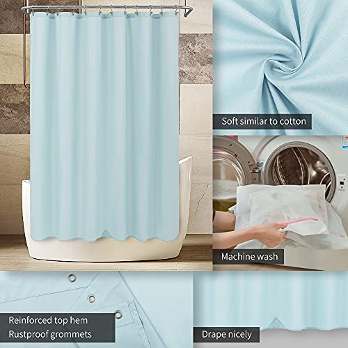 ALYVIA SPRING Extra Long Fabric Shower Curtain Liner Waterproof - 72" x 84", Soft & Lightweight XL Shower Curtain with 3 Magnets, Machine Washable - 72x84, Blue - Image 3