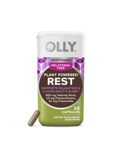 OLLY OLLY Sleep Aid Adaptogen, Valerian Root, Chamomile, Melatonin-Free, Sleep Support Supplement, Vegetarian, 30ct Capsules  - Image 1