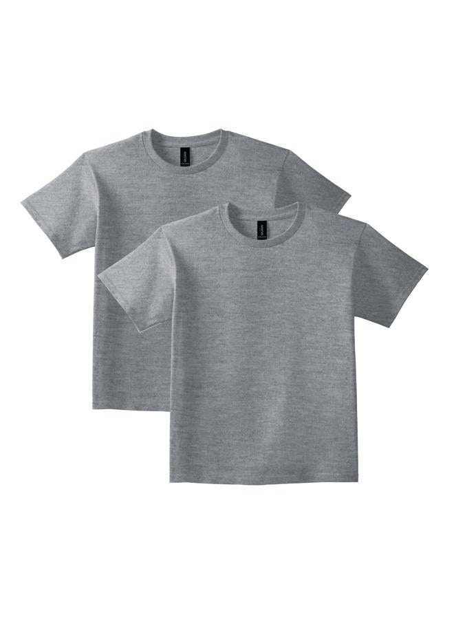 Gildan Youth Ultra Cotton T-Shirt, Style G2000B, 2-Pack, Sport Grey, Medium - Image 1
