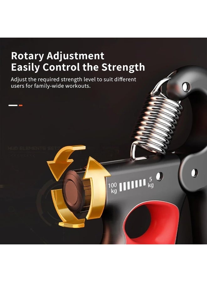 COYO Grip Strength Trainer, Hand Grip Strengthener with Adjustable Resistance 11-220Lbs(5-100KG), Automatic Counter, Ergonomic Design, Forearm Strengthener for Musicians Athletes and Injury Recovery - Image 2