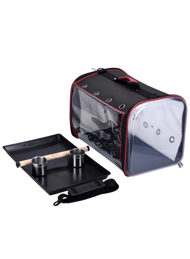 colorday Lightweight Bird Carrier, Bird Travel Cage (Large 19 x 12 x 13, Black) - Image 5