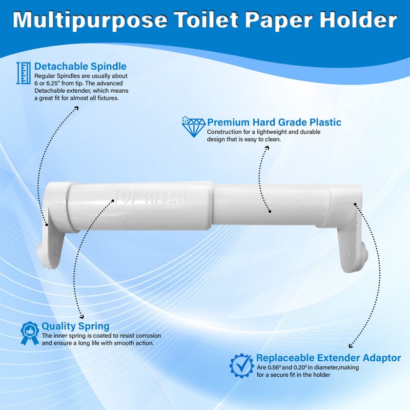 TR TOP RIVER Toilet Paper Holder Extender, Fit Double Rolls,Triple Rolls and Mega Rolls - Image 4