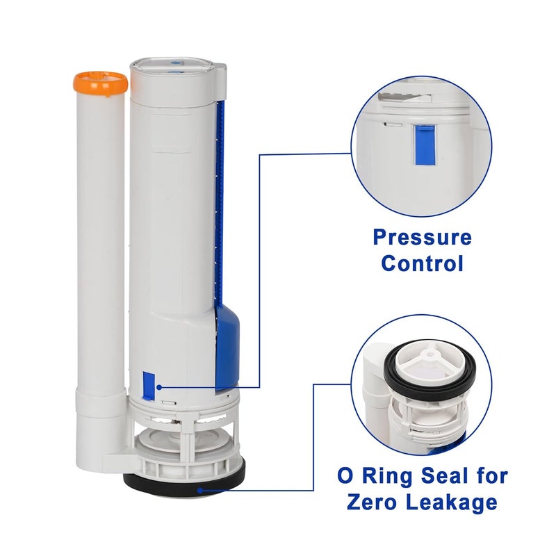 Prem's صمام بلاستيكي مزدوج التدفق 10 بوصة من بريم - تركيب خزان دفع دفع (1 قطعة) لنظام المرحاض المثبت على الأرض - Image 4