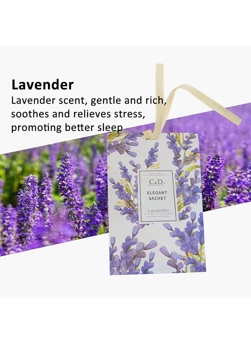 Elegant Sachet, Hanging Air Deodorizer Freshener Car Scent for Drawers, Wardrobes, Cars (Lavender)  - Image 2