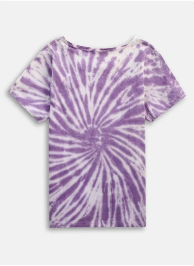 Bonkids Girl's t-shirts in regular fit purple colour cotton fabric embellished pattern pull over closure woven weave type round collar type round neckline half sleeve length t-shirt upper body wear type suitable for casual occasions – embrace the latest in chic design!