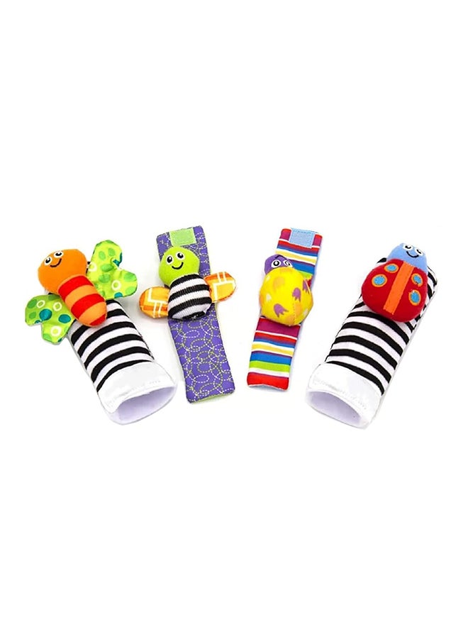 SKY-TOUCH Pack Of 4 Baby Rattles Toys Wrist And Socks, 0-3-6-12 Months  - Image 1