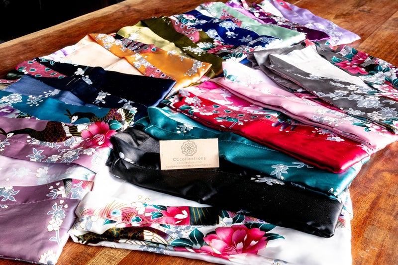 CCcollections Long Kimono Robe for Women, Premium Lightweight Peacock Bridesmaid Robe, Bridal Shower, Birthday Womenâ€™s Gift - Image 3