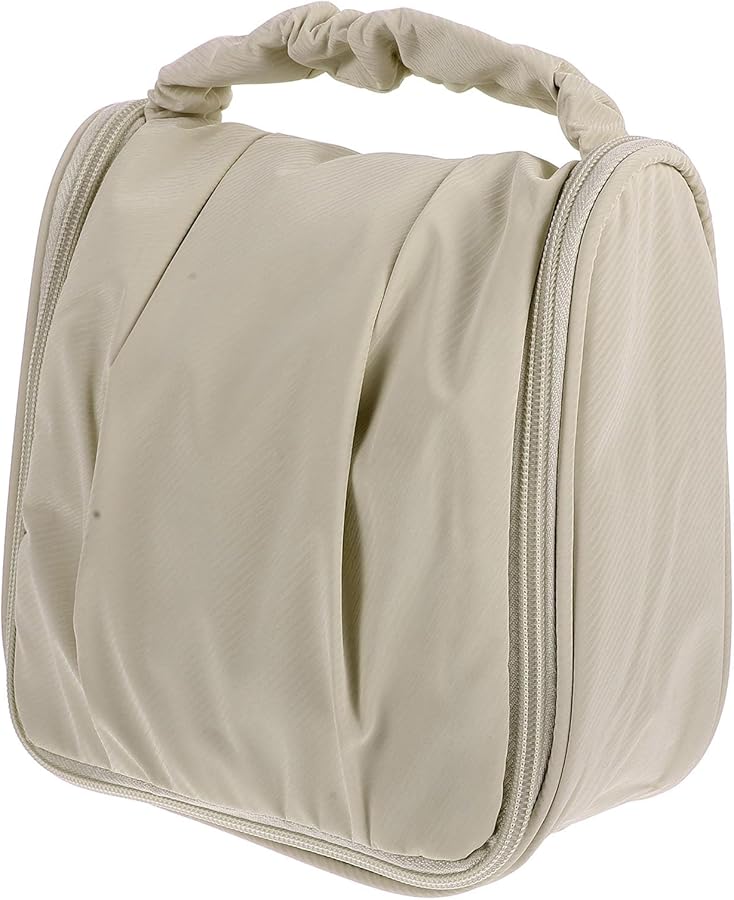 Large Capacity Waterproof Travel Cosmetic Bag Wet Dry Separation Toiletry Pouch Beige - Image 1