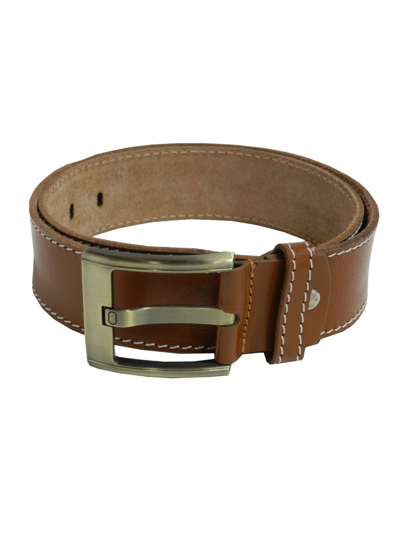 LAVERI LEATHER GENUINE LEATHER 45 MM CASUAL JEANCE BELT FOR MENS IN TAN  - Image 3