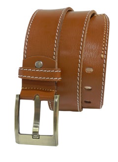 LAVERI LEATHER GENUINE LEATHER 45 MM CASUAL JEANCE BELT FOR MENS IN TAN  - Image 2
