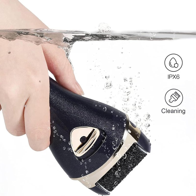 pritech Electric Foot Callus Removers, Portable Electronic Foot File Pedicure Tools, Electric Callus Remover Kit, Professional Pedi Feet Care for Dead, Hard Cracked Dry Skin (Black) - Image 3