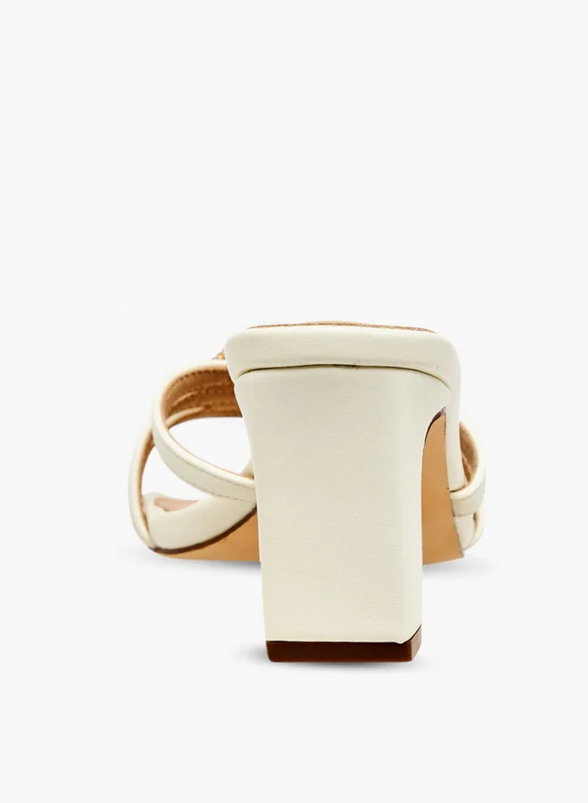 Flora Bella By Shoexpress Women's Bow Embellished Slip-On Sandals with Block Heel
