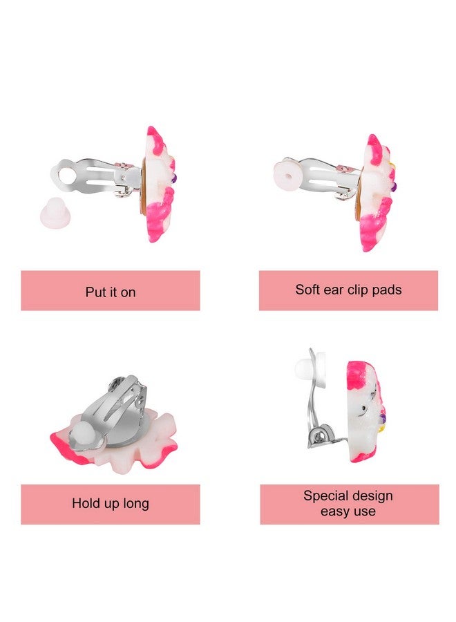 Hicdaw 25Pairs Kids Clip On Earrings Clip On Earrings for Girls Play Earrings for Party Favor Kids Princess Play Jewelry - Image 2