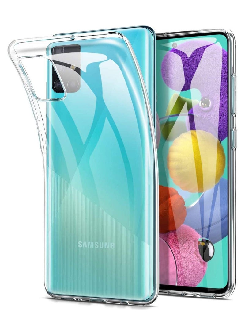 case Cover Transparent Silicone Soft Tpu For Samsung Galaxy A51 - Clear - Image 1