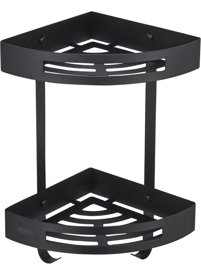 BRIMIX رفوف الحمام BRIMIX من الفولاذ المقاوم للصدأ SUS 304، رف دش مثبت على الحائط، منظم دش زاوي (أسود) - Image 1