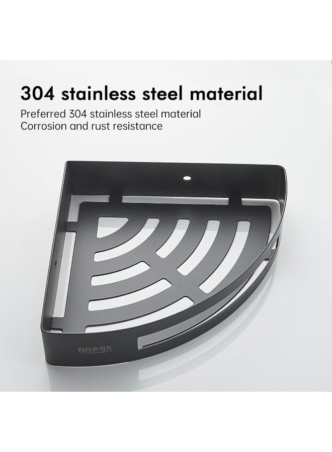 BRIMIX رفوف الحمام BRIMIX من الفولاذ المقاوم للصدأ SUS 304، رف دش مثبت على الحائط، منظم دش زاوي (أسود) - Image 5