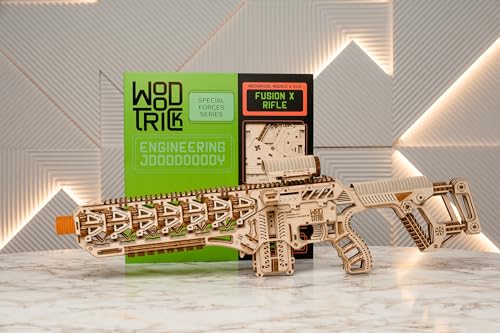 Wood Trick بندقية وود تريك فيوجن إكس 3D ألغاز خشبية للبالغين مع منظار قابل للتمديد ومشبك لـ 9 جولات مجموعة بناء مفصلة 23x8 للبالغين لبناء 14 - Image 5