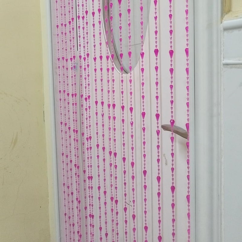 ave split Beaded Curtain Doorways Acrylic Hanging Door Beads String Curtains Tassel Room Divider Screen Decor for Doorway Window Living Room Wedding (042 Rose red, 39 inch x 78.7 inch) - Image 3
