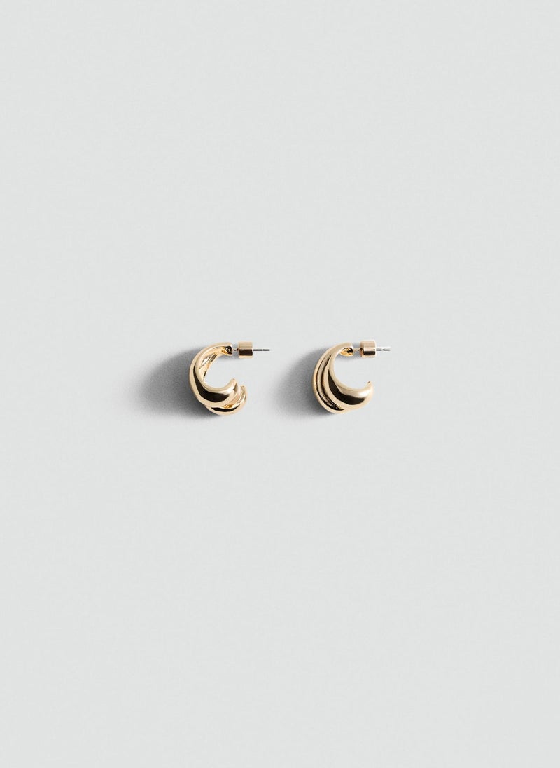 MANGO - Intertwined Double Hoop Earrings - Image 1