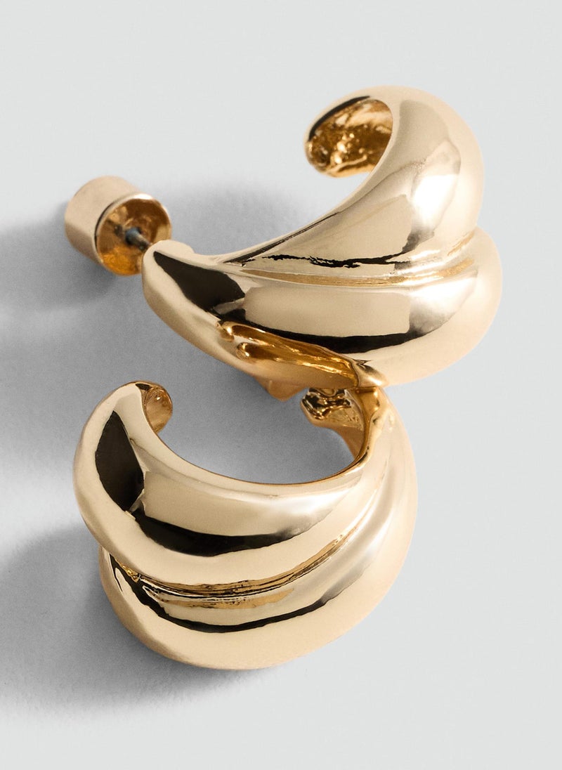 MANGO - Intertwined Double Hoop Earrings - Image 1