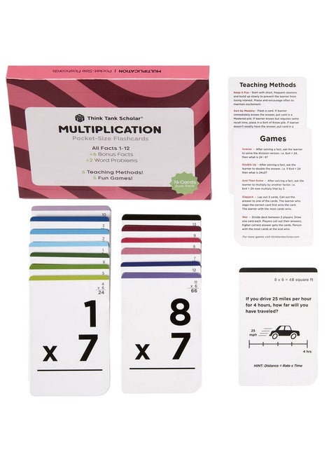 Multiplication Flash Cards (150 Facts) Times Tables Flashcards - All Facts 1-12 For Kids In 3Rd, 4Th, 5Th, 6Th Grade - 6 Math Games And Teaching Methods For Homeschool Or Classroom