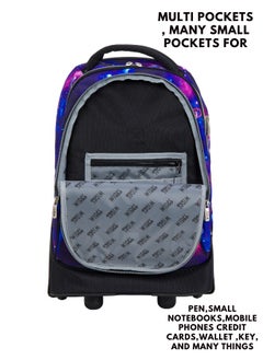 Wires 5 Piece Kids School Trolley Bag laptop compartment Big Wheels With Lunch bag & Pencil Case  - Image 3