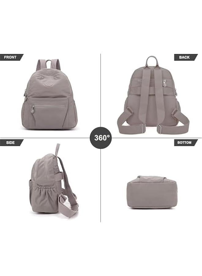 Arabest Mini Backpack Purse for Women,Small Nylon backpacks for Ladies Backpacks Women Anti Theft Travel Bag (A-Khaki) - Image 2