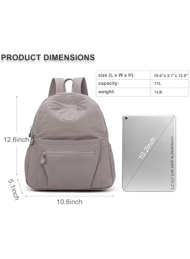Arabest Mini Backpack Purse for Women,Small Nylon backpacks for Ladies Backpacks Women Anti Theft Travel Bag (A-Khaki) - Image 3