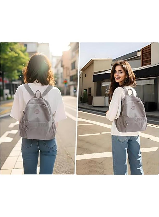 Arabest Mini Backpack Purse for Women,Small Nylon backpacks for Ladies Backpacks Women Anti Theft Travel Bag (A-Khaki) - Image 5