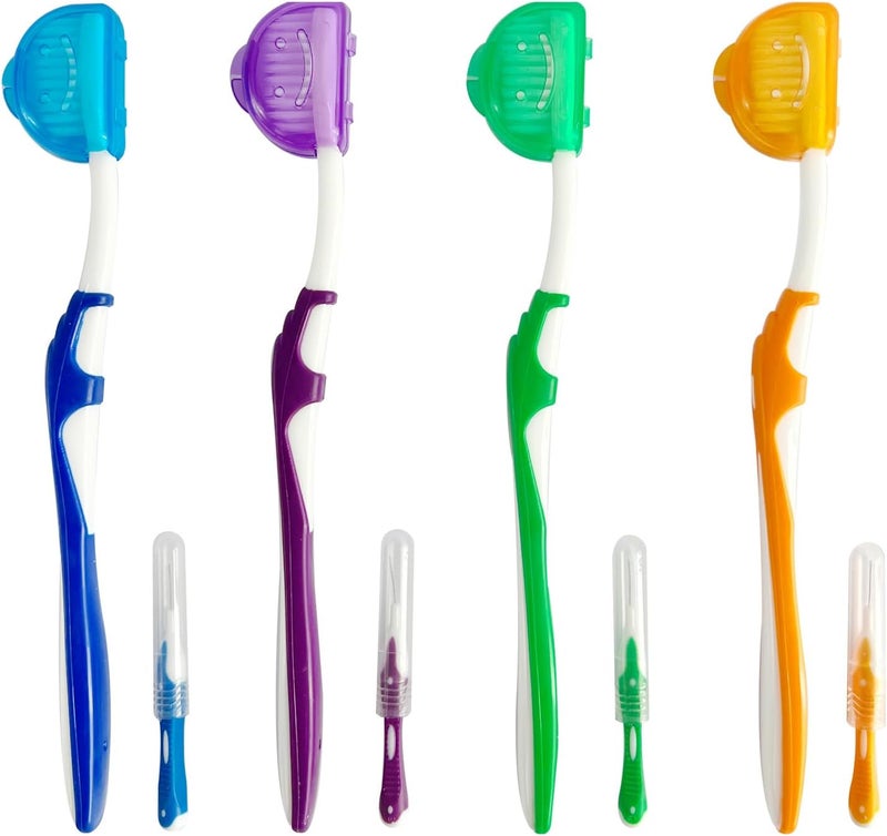 Ceonam 4Pack Orthodontic Dental Care Kit  Includes Soft Bristle Toothbrushes and BracesFriendly Brush Flosser for Cleaner Interdental Brush Toothpick Essential Tools for Braces Hygiene Oral Care - Image 1