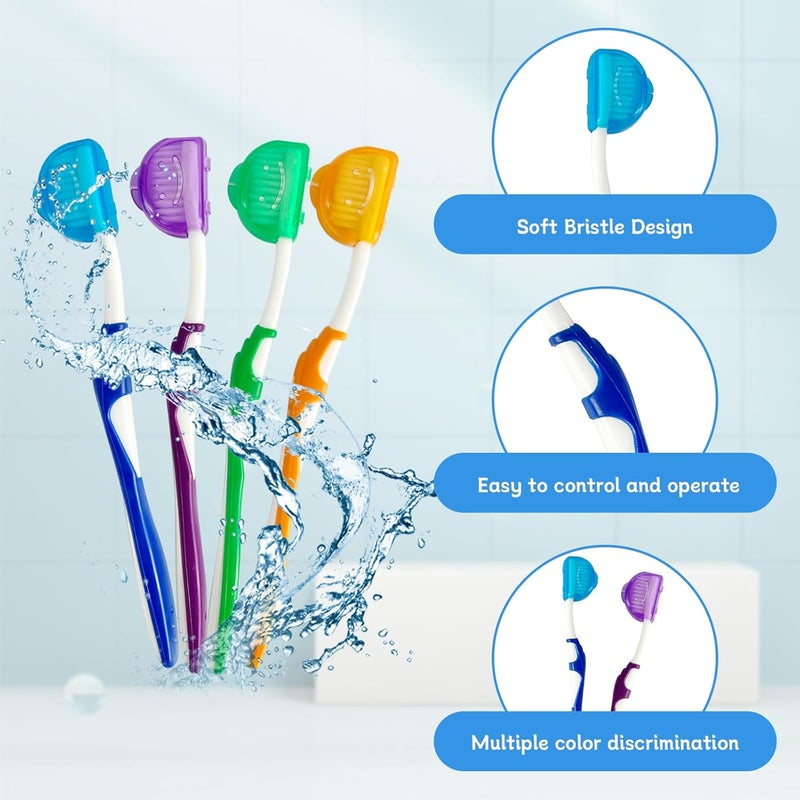 Ceonam 4Pack Orthodontic Dental Care Kit  Includes Soft Bristle Toothbrushes and BracesFriendly Brush Flosser for Cleaner Interdental Brush Toothpick Essential Tools for Braces Hygiene Oral Care - Image 3