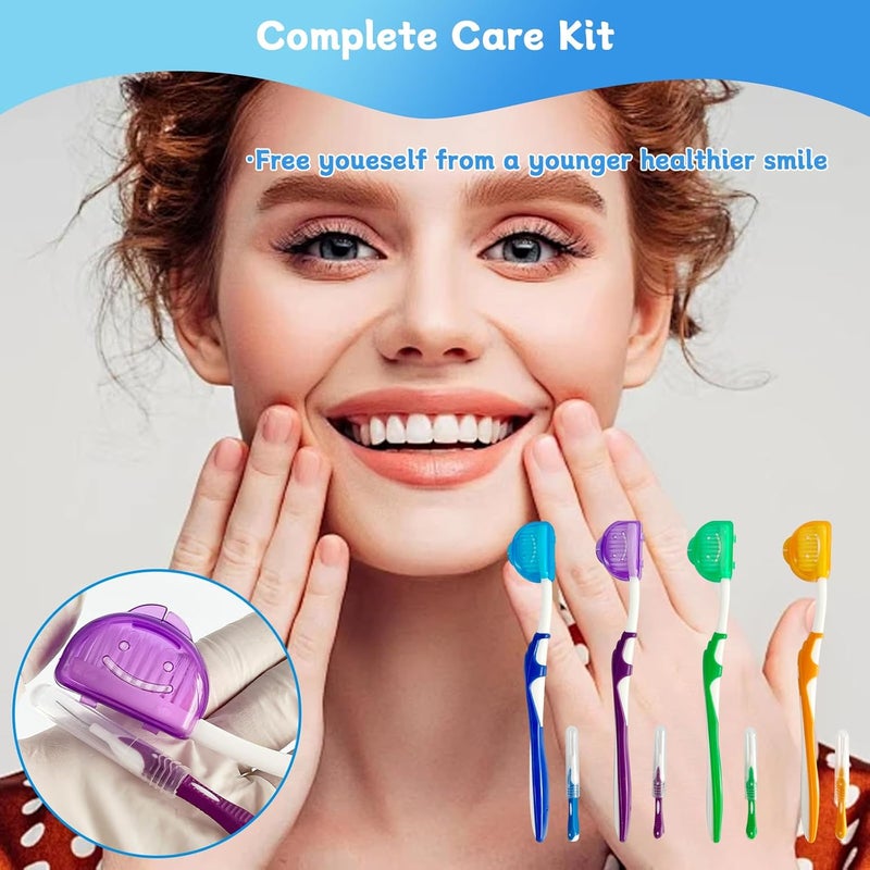 Ceonam 4Pack Orthodontic Dental Care Kit  Includes Soft Bristle Toothbrushes and BracesFriendly Brush Flosser for Cleaner Interdental Brush Toothpick Essential Tools for Braces Hygiene Oral Care - Image 5