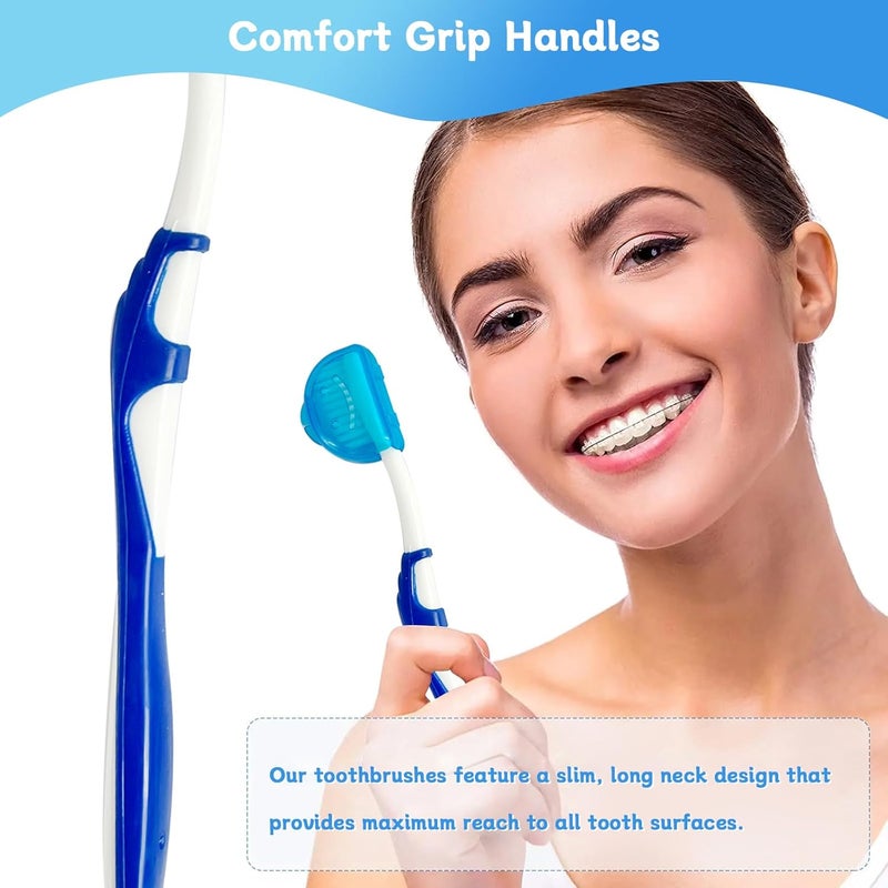 Ceonam 4Pack Orthodontic Dental Care Kit  Includes Soft Bristle Toothbrushes and BracesFriendly Brush Flosser for Cleaner Interdental Brush Toothpick Essential Tools for Braces Hygiene Oral Care - Image 4