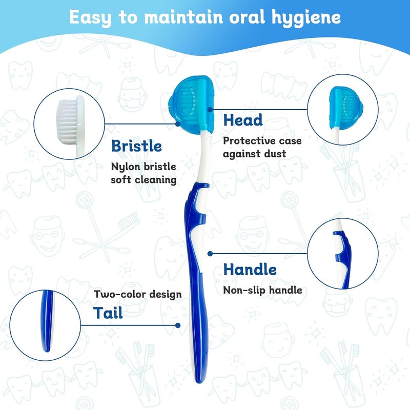 Ceonam 4Pack Orthodontic Dental Care Kit  Includes Soft Bristle Toothbrushes and BracesFriendly Brush Flosser for Cleaner Interdental Brush Toothpick Essential Tools for Braces Hygiene Oral Care - Image 2