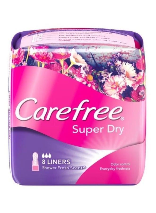Carefree Super Dry Panty Liners Shower Fresh Scent 8 Liners – Daily Freshness, Dry Comfort & Feminine Hygiene - Image 4