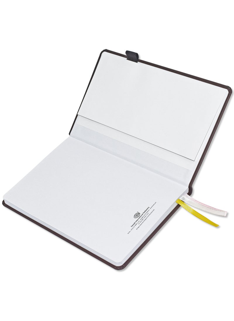 FIS FIS Budget Planner with Elastic Pen Loop Italian PU, Size A5, White Paper, 100 GSM, 128 Pages, Hard Cover, Round Corners, Colour Dark Brown - FSORA5BPLANPDBR  - Image 4
