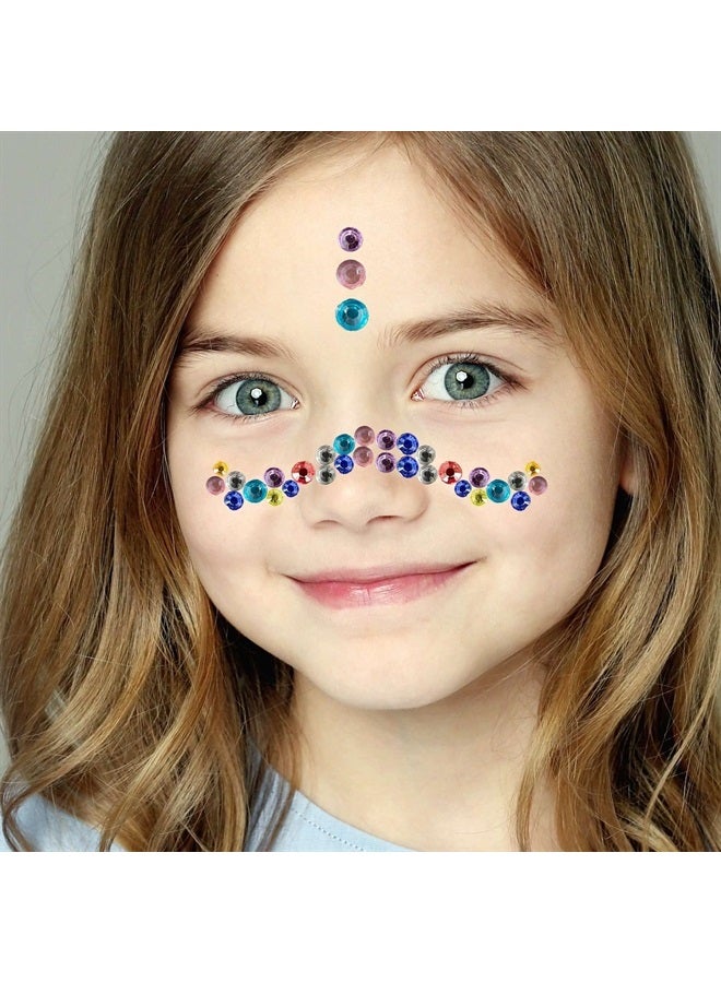 Bilizar 6 Sheets Bindi Dots Face Jewels Face Jewelry For Women Face Gems Stick On Eye Forehead Crystals Sticker Tears Rainbow Pearl Rhinestones For Makeup Party Festival Accessory Nail Art Decoration - Image 5