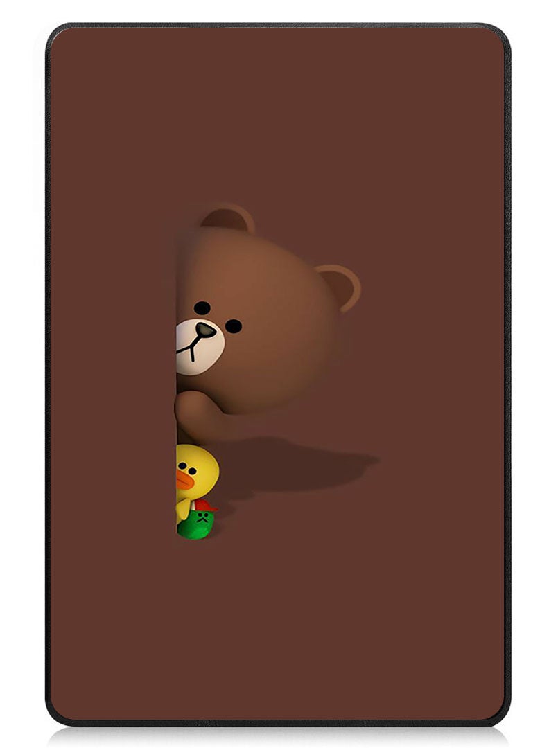 Theodor Protective Flip Case For Huawei MatePad SE 11 (2024) With Trifold Stand Auto Wake Sleep Shockproof Cover Bear Hiding  - Image 1