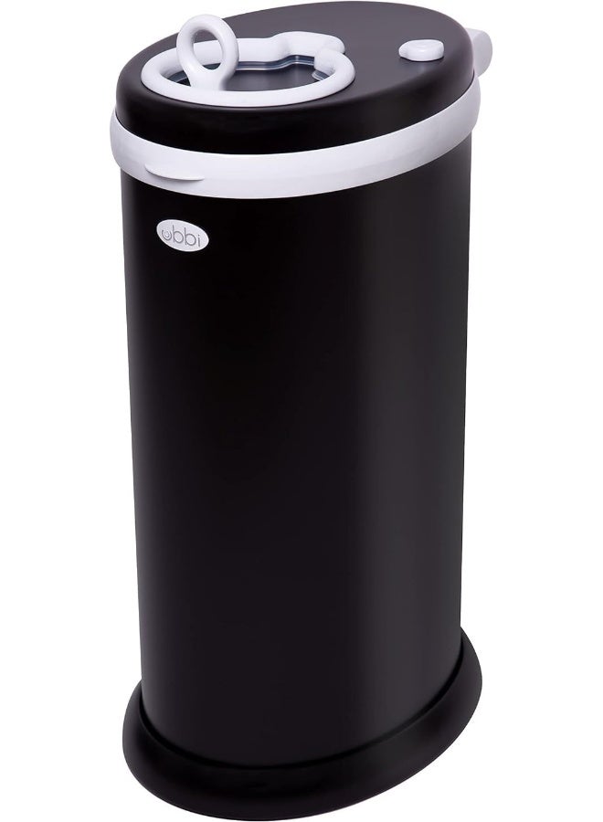 Ubbi Steel Diaper Pail, Odor Locking, No Special Bag Required, Award-Winning, Registry Must-Have, Matte Black - Image 1