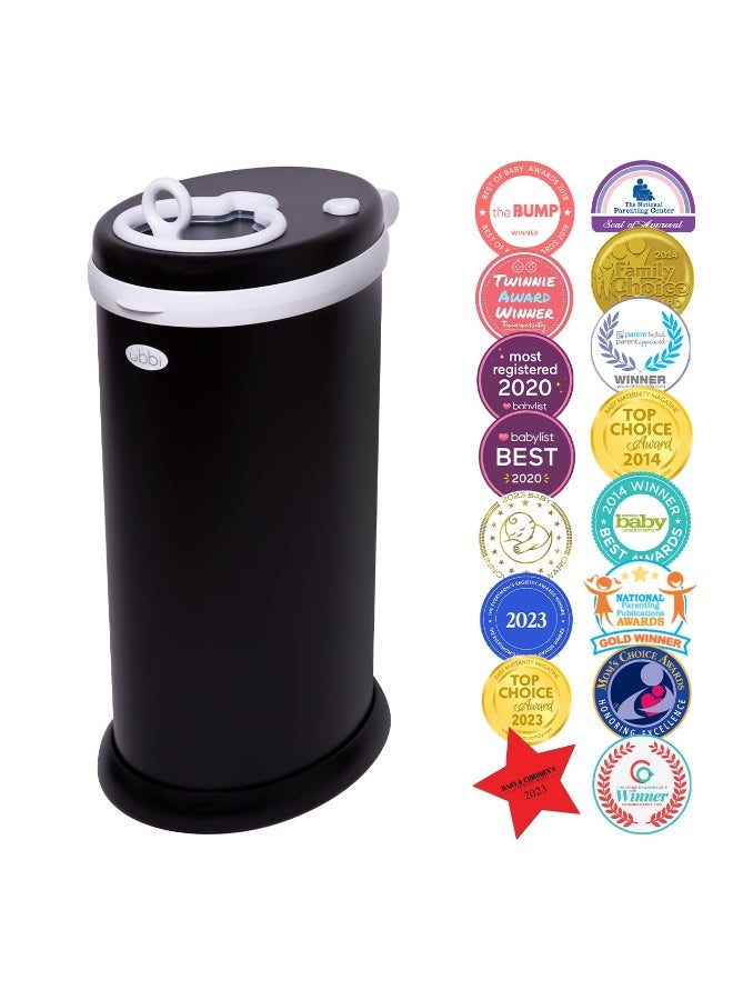 Ubbi Steel Diaper Pail, Odor Locking, No Special Bag Required, Award-Winning, Registry Must-Have, Matte Black - Image 2
