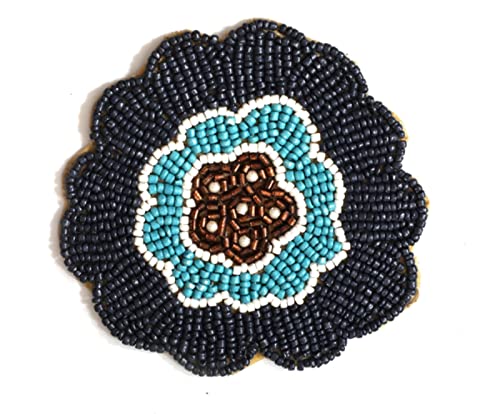 Awesome Handmade Beaded Coster Set for Home Kitchen Office Desk Set of 4 Pieces Diameter 400 Inch CTR003 - Image 2