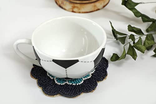 Awesome Handmade Beaded Coster Set for Home Kitchen Office Desk Set of 4 Pieces Diameter 400 Inch CTR003 - Image 3