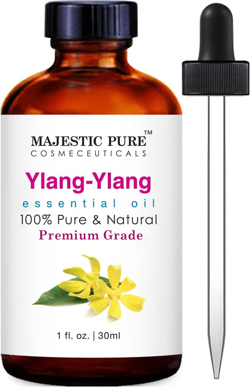 MAJESTIC PURE Ylang Ylang Essential Oil | 100% Pure and Natural Ylang Ylang Oil | Premium Grade Essential Oils for Hair Care, Home Diffusers, Skin, Aromatherapy, Massage and Humidifiers | 1 Fl Oz - Image 1