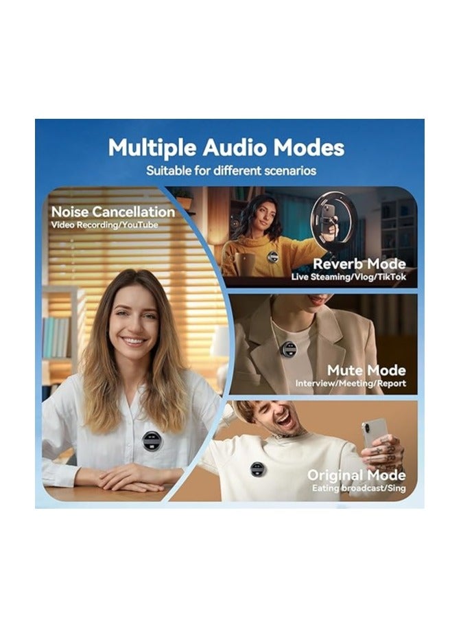 SX21 Magnetic  Lavalier Microphone Wireless Interview Live Broadcast Noise Reduction Audio Video Recording Clip Mic for Video Recording, Vlogging YouTube Interview TikTok for android iPhone iPad Type C  - Image 4
