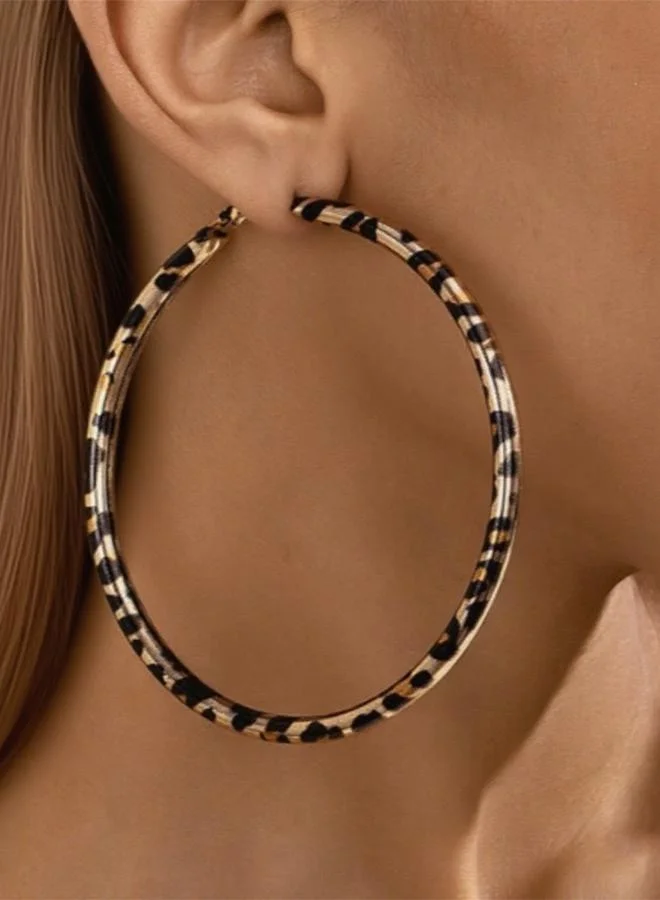 Take Two Leopard Print Hoop Earrings