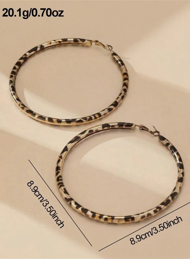 Take Two  Leopard Print Hoop Earrings for Women | Best Price UAE