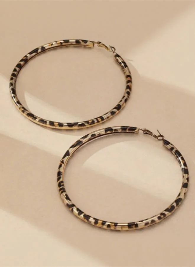 Take Two Leopard Print Hoop Earrings